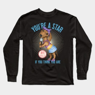 Funny cute Fur Baby Doxie Dachshund Dog singing tee Long Sleeve T-Shirt